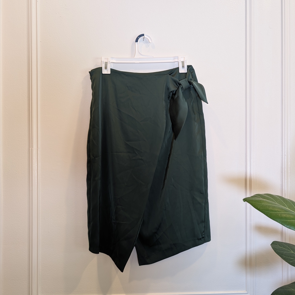 Alex Marie‎ Dark Green Wrap Midi Skirt